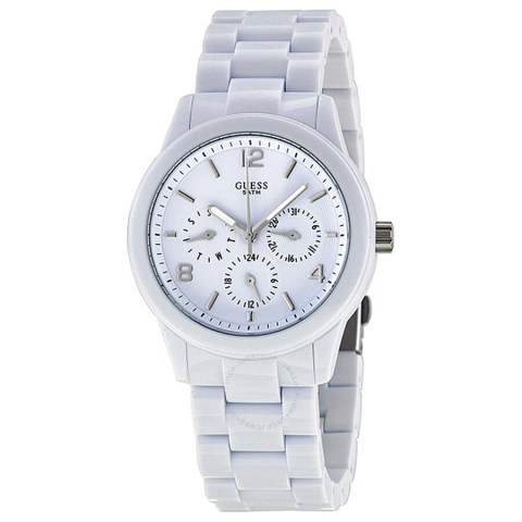guess-white-dial-white-plastic-multifunction-ladies-watch-w11603l1